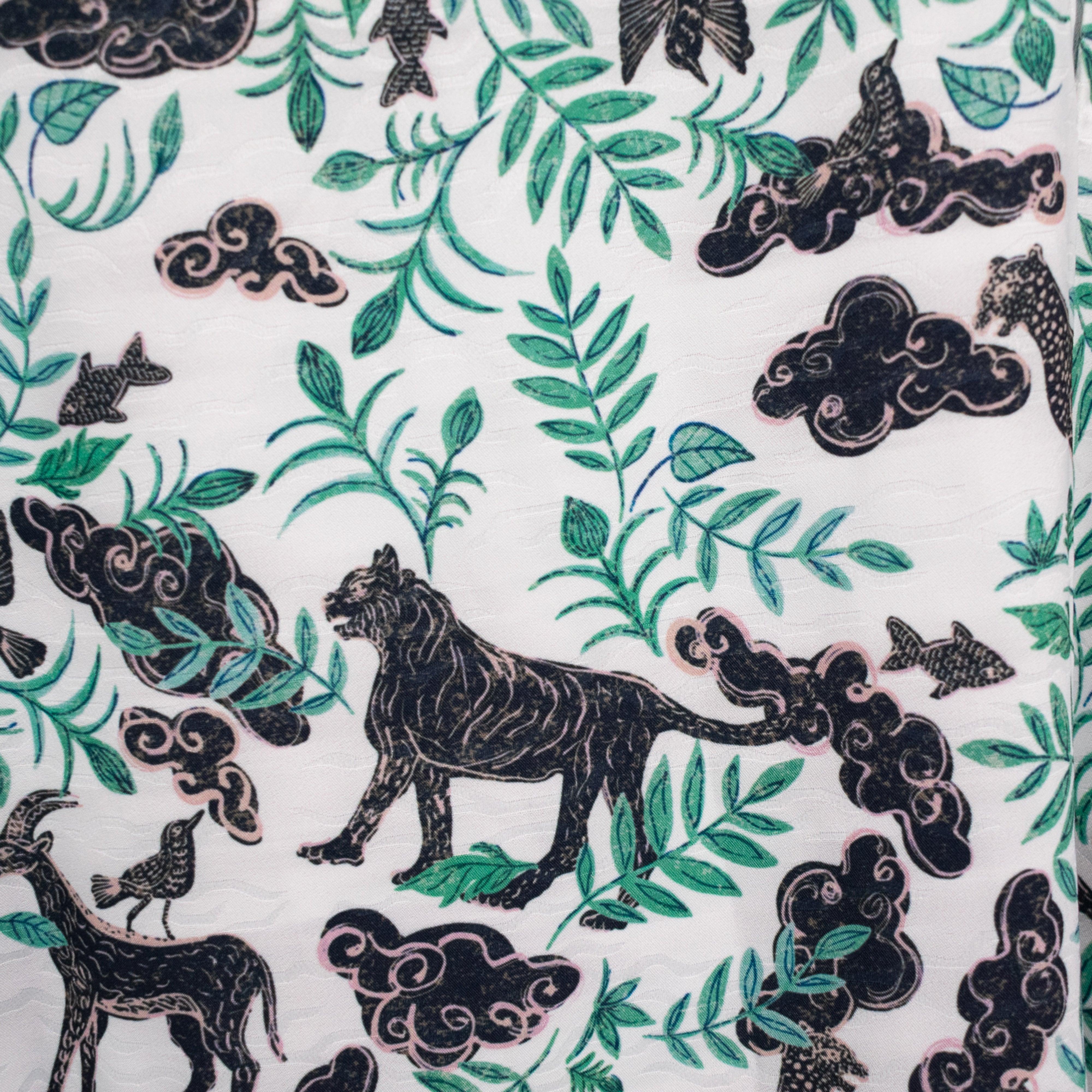 SALONI White/Green Size 8 Dresses - Fashionably Yours